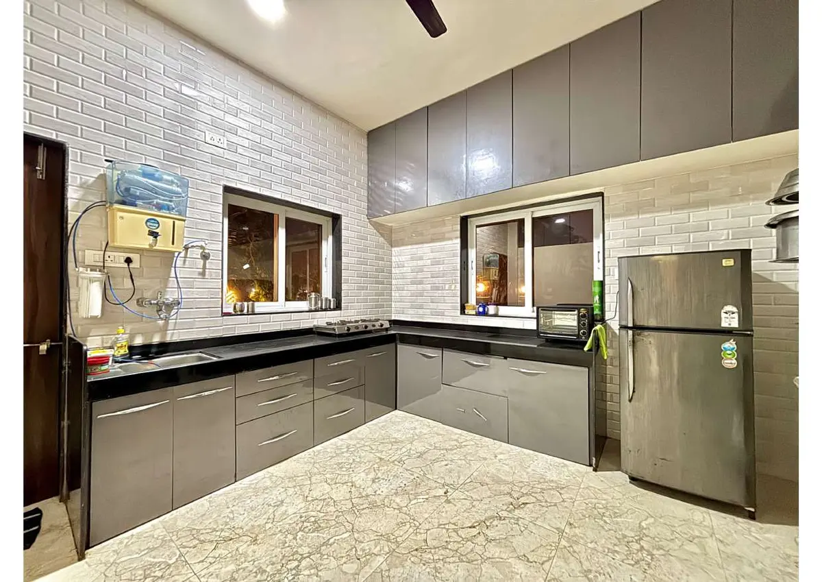 Fully equipped kitchen in Duke's Nose Villa, a 4 BHK villa in Lonavala on rent