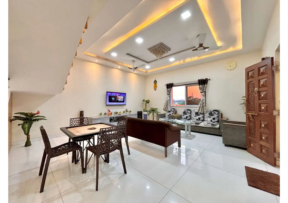 Living and lounge area in Duke's Nose Villa, a 4 BHK villa in Lonavala on rent