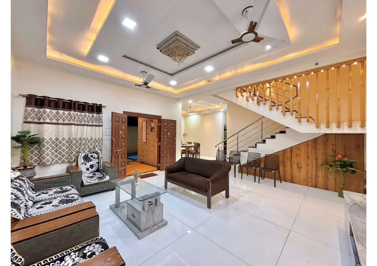 Living and lounge area in Duke's Nose Villa, a 4 BHK villa in Lonavala on rent