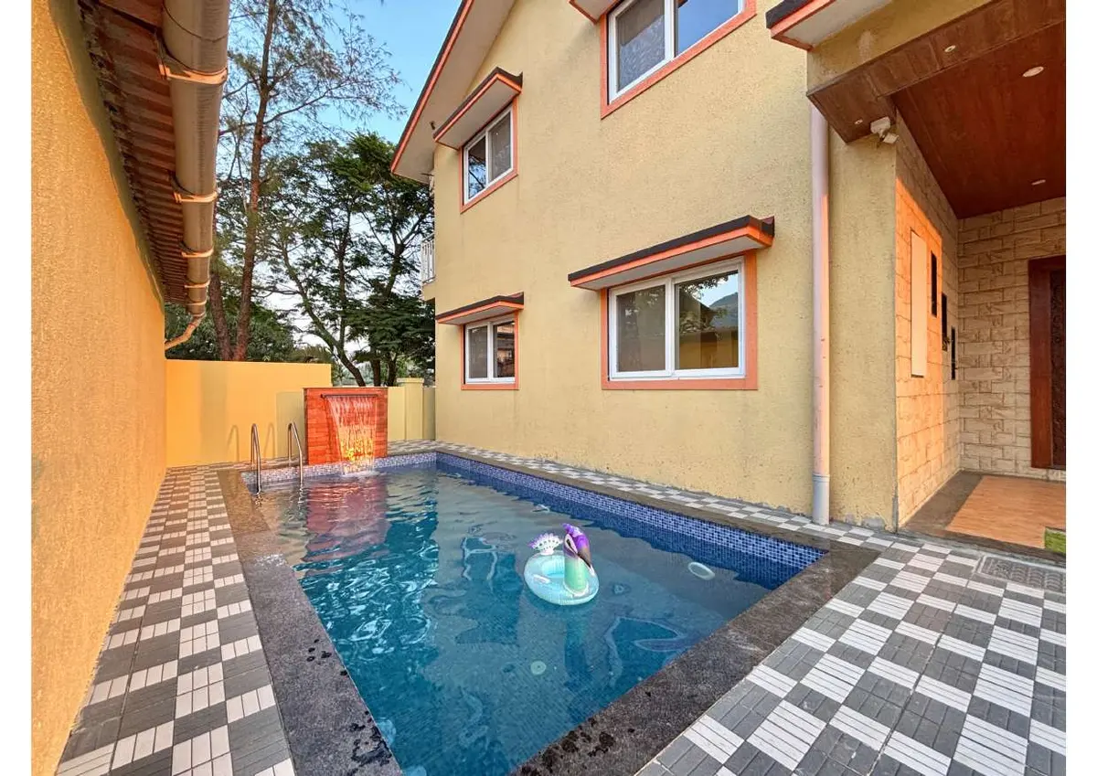 Private swimming pool at Duke's Nose Villa, a 4 BHK villa in Lonavala on rent