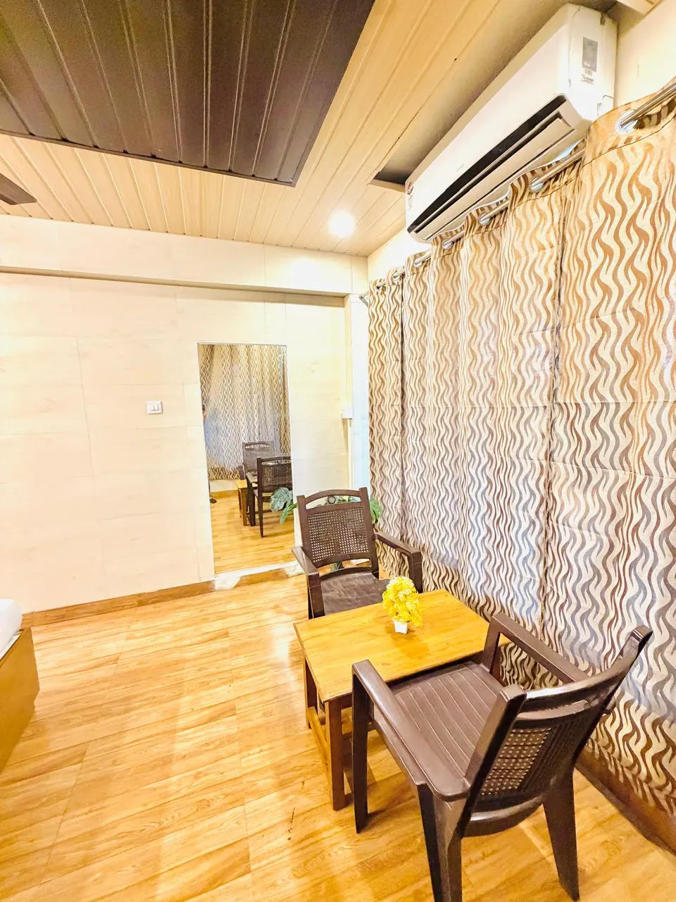 Air-conditioned bedroom in Elite Villa, a 4 BHK villa in Lonavala on rent