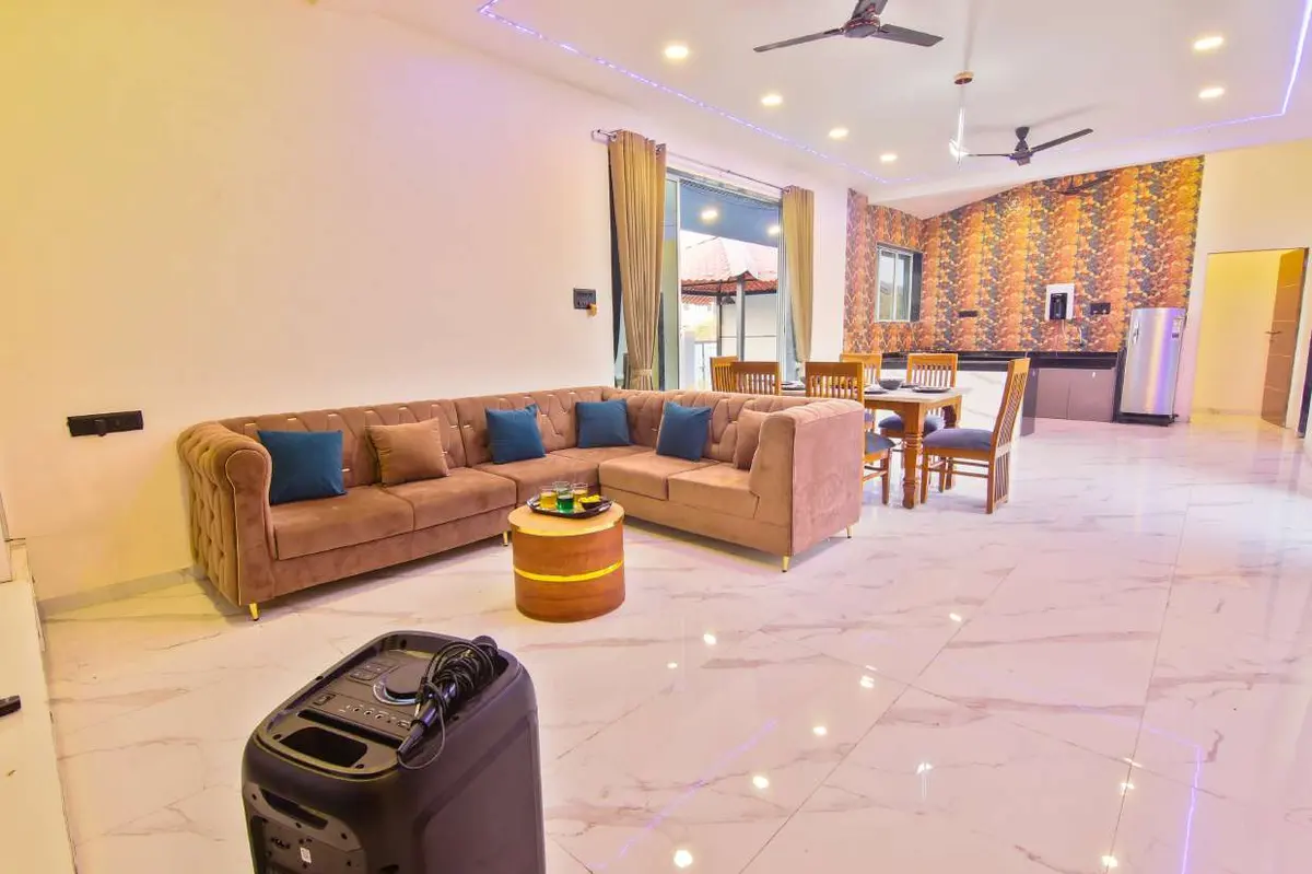 Living and lounge area in Shuubh Hillside 4BHK Villa, a 4 BHK villa in Lonavala on rent