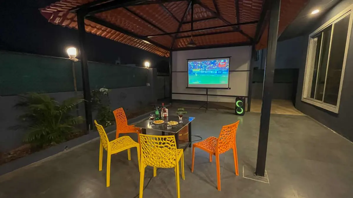 Terrace and outdoor space at Shuubh Hillside 4BHK Villa, a 4 BHK villa in Lonavala on rent