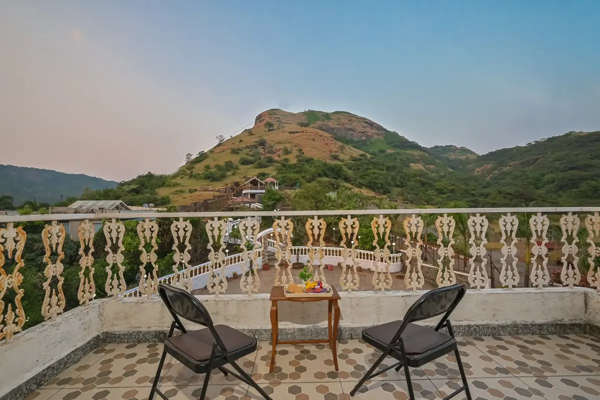 Terrace and outdoor space at Shuubh Mountain Nest 6BHK Villa, a 6 BHK villa in Lonavala on rent