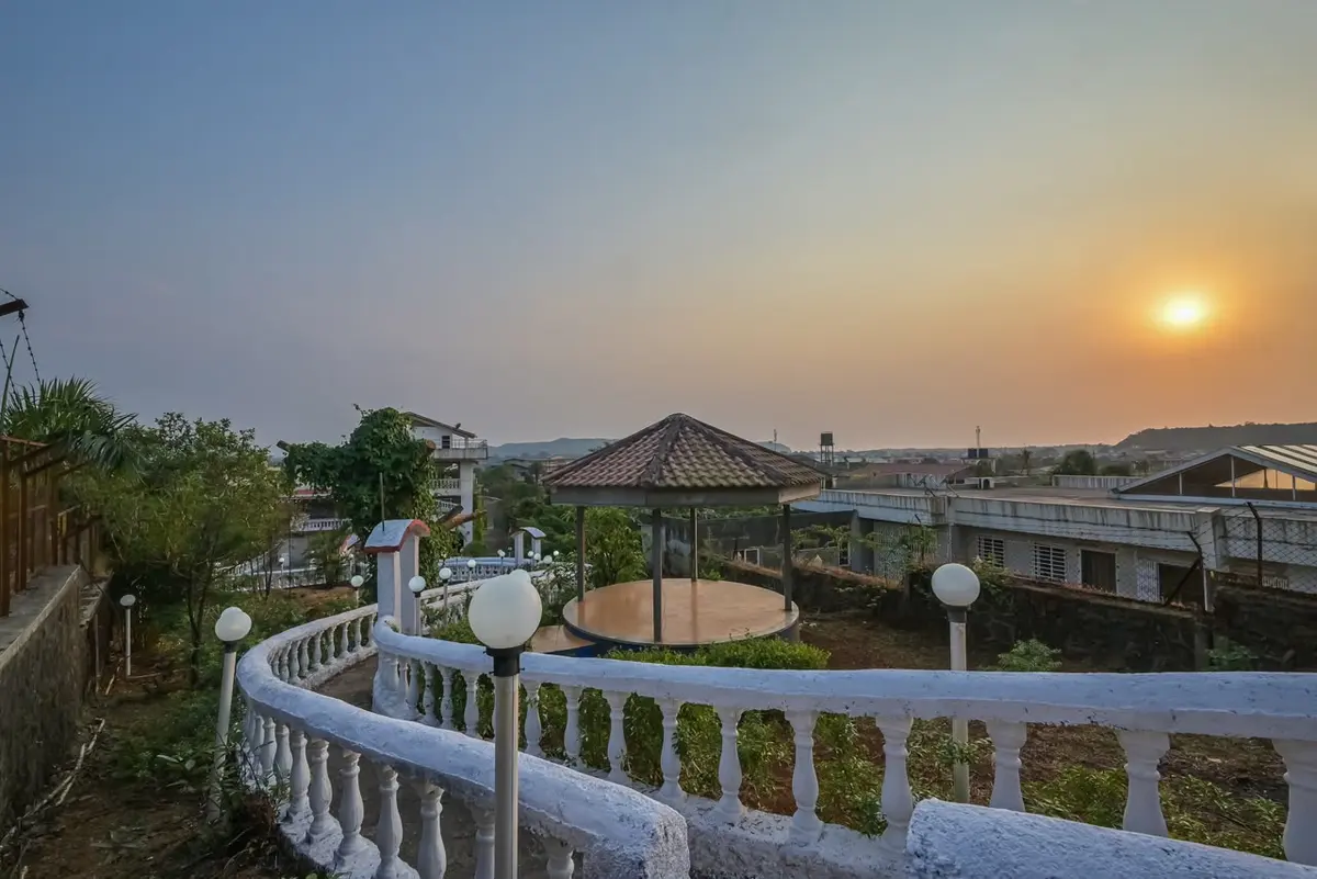 Terrace and outdoor space at Shuubh Mountain Nest 6BHK Villa, a 6 BHK villa in Lonavala on rent