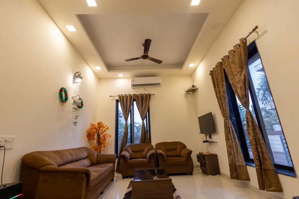 Living and lounge area in Rose Villa, a 4 BHK villa in Lonavala on rent