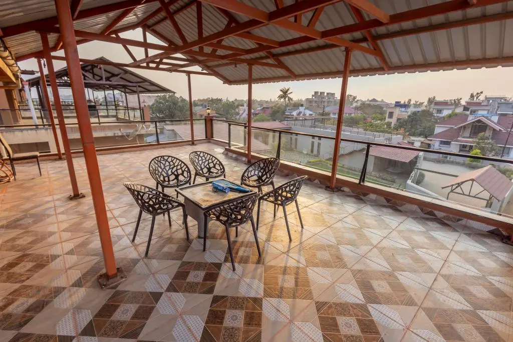 Terrace and outdoor space at Rose Villa, a 4 BHK villa in Lonavala on rent