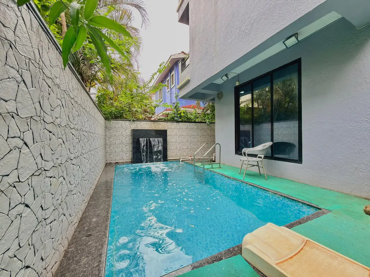 Private swimming pool at Shuubh Star 4BHK Villa, a 4 BHK villa in Lonavala on rent