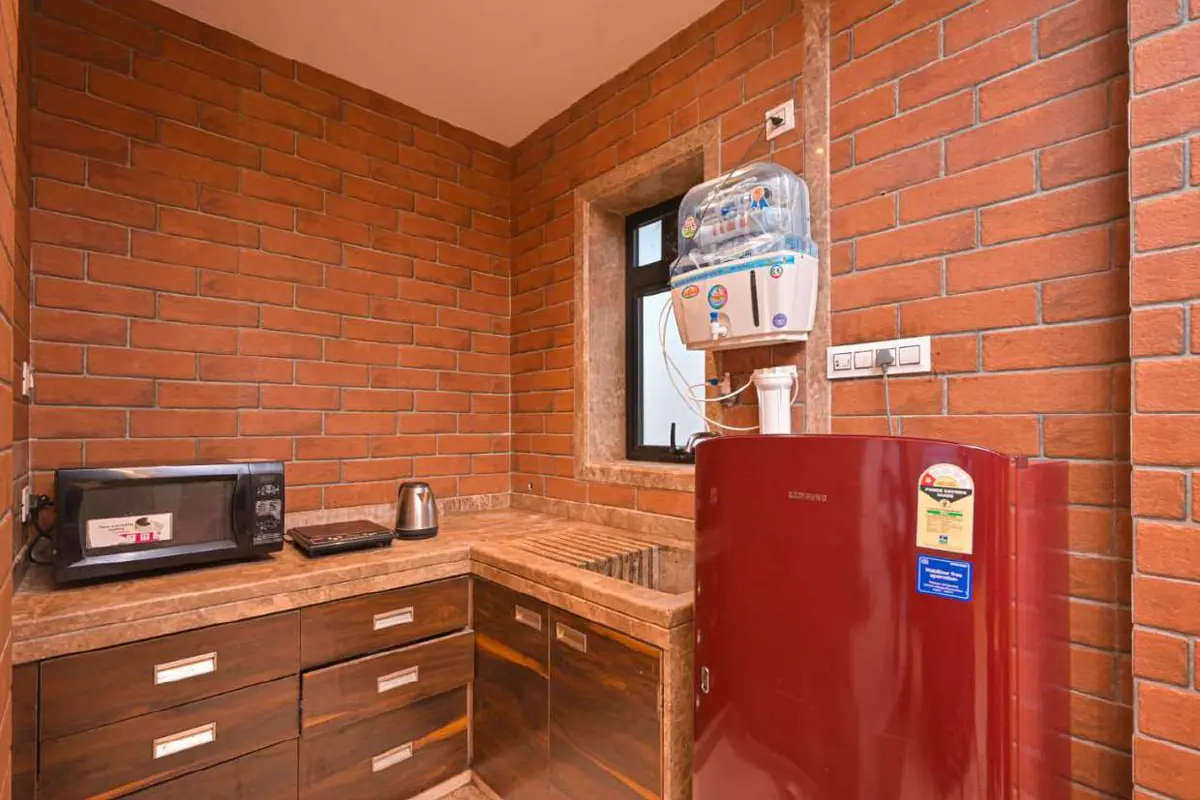 Fully equipped kitchen in Shuubh Staycation 3BHK Villa, a 3 BHK villa in Lonavala on rent